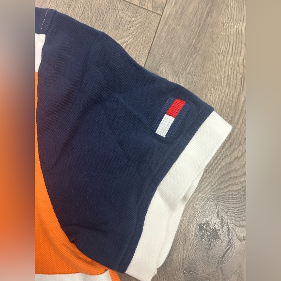 Men’s Tommy Hilfiger Orange and Navy Polo - Picture 4 of 5
